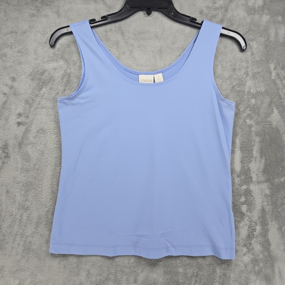 Chico's Women's Sky Blue Tank Top Sz 1 EUC - Picture 1 of 6
